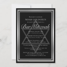 Bar Formal Preto de Prata Elegante Mitzvah