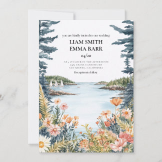 Convites Bar Harbor Maine Wedding Invitation