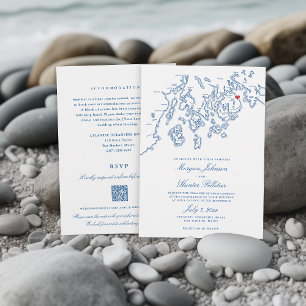 Convites Bar Harbour Maine All-in-One QR code RSVP Wedding