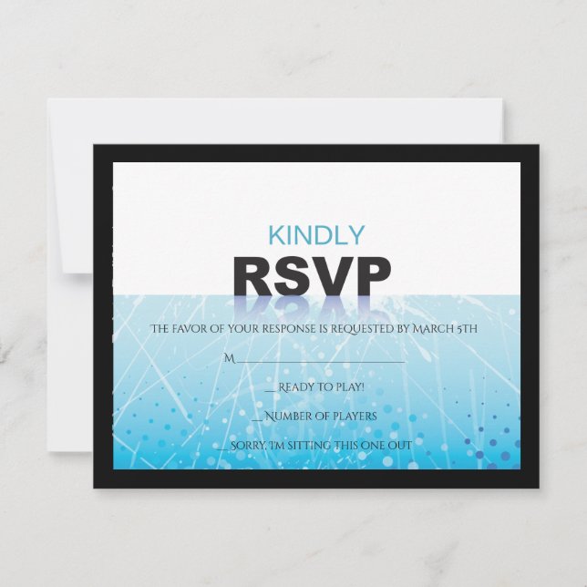 Convites Bar ICE HOCKEY Bat Mitzvah Responde RSVP Card (Frente)