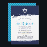 Convites BAR MITZVAH adolescente legal moderno pincel azul<br><div class="desc">pelo kat massard >> kat@simplysweetPAPERIE.com <<< - - - - - - - - - - - - - - - - - - - - - - - - - - - - - - - - - - - - - - - - - - - - -...</div>
