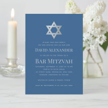 Bar Mitzvah Azul Clássico Falso Estrela de Davi Pr