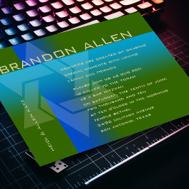 Convites Bar Mitzvah Azul e Turquesa em Qualquer Cor