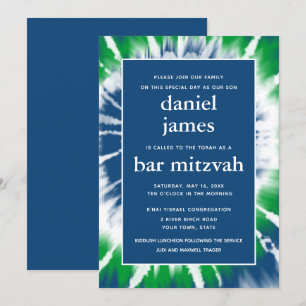 Convites Bar Mitzvah, azul e verde