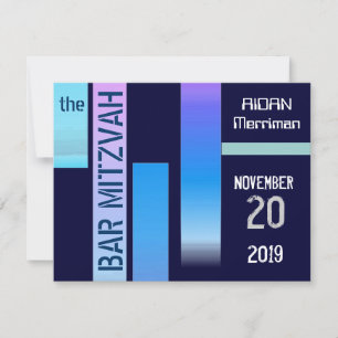 Convites Bar Mitzvah Bat Mitzvah Listras Azuis