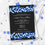 Convites Bar Mitzvah Blue Hollywood Glam<br><div class="desc">Produtos correspondentes disponíveis! Design de casamento elegante do "Bar Mitzvah Party" com moderno Blue Hollywood Glam Lights motif,  nomes personalizados e texto de data. Imprima sua família e amigos com este na moda e design moderno. Totalmente personalizável! Fácil de usar e fácil de personalizar.</div>