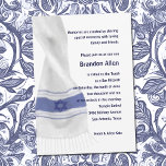 Convites Bar Mitzvah Blue White Star de David Tallit<br><div class="desc">Conjuntos de convites para o bar Mitzvah e Bat Mitzvah desenhados por Umua. Impresso e enviado pela Zazzle ou seus parceiros.</div>