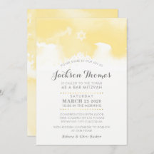 BAR MITZVAH cinza amarelo pálido moderno