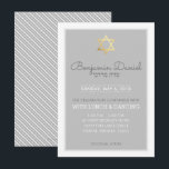 Convites BAR MITZVAH - cinza de estrelas de ouro do PARTIDO<br><div class="desc">*** NOTA - A CRUZAÇÃO DO EFEITO DA FOLHA DE OURO É UMA IMAGEM IMPRESSA *** Comemorações / Cartão de Partido para acompanhar os convites MITZVAH do BAR do seu filho. A configuração como modelo é simples para você adicionar seus próprios detalhes, adicionar sua foto ou pressionar o botão personalizar...</div>