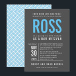 Convites BAR MITZVAH cinza do tipo bloco ousado moderno aqu<br><div class="desc">por kat massard >> WWW.SIMPLYSWEETPAPERIE.COM <<< - - - - - - - - - - - CONTATE ME para ajudar a equilibrar seu tipo perfeitamente Adore o design, mas gostaria de ver algumas mudanças - outro esquema de cores, produto, adicionar uma foto ou adaptado para uma ocasião diferente -...</div>