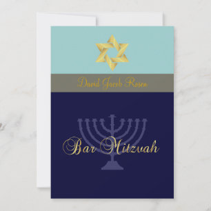 Convites Bar Mitzvah/claro + azul escuro