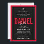 Convites BAR MITZVAH CÓDIGO QRCODE vermelho-vermelho-branco<br><div class="desc">por kat massard >> kat@simplysweetPAPERIE.com << CONTACT ME para texto personalizado ou para adicionar quaisquer linhas em Hebraico Ame o design, mas gostaria de ver algumas mudanças - outro esquema de cores, produto, adicionar uma foto ou adaptado para uma ocasião diferente - sem preocupações me contate - estou feliz em...</div>