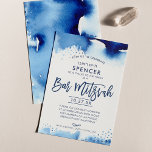 Convites BAR MITZVAH, com letra de água azul, hebreu, com c<br><div class="desc">por kat massard >> kat@simplysweetPAPERIE.com <<< Um super legal e moderno design de convite para o BAR do seu filho MITZVAH TIP :: 1. Para alterar/mover gráficos e fontes e adicionar mais texto - pressione o botão "personalizar". - - - - - - - - - - - - -...</div>