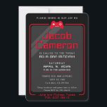 Convites BAR MITZVAH controles de jogo modernos preto verme<br><div class="desc">Design personalizado para Jacob</div>
