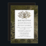 Convites Bar Mitzvah da Vintage Ornamental Damask<br><div class="desc">Bar mitzvah,  em tons de cinza,  aflitos,  é um convite personalizável para suas especificações de evento.</div>