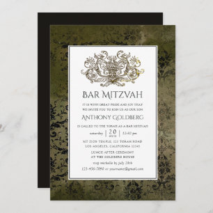 Convites Bar Mitzvah da Vintage Ornamental Damask