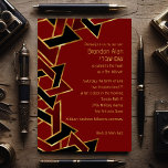 Convites Bar Mitzvah Dourada Estrela Negra Vermelha de Davi<br><div class="desc">Bar Mitzvah Dourada Estrela Negra Vermelha de David Bar Mitzvah e conjuntos de convites Bat Mitzvah projetados por Umua. Impresso e enviado pela Zazzle ou seus parceiros.</div>