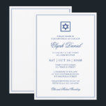 Convites Bar Mitzvah Estrela de David Elegante Clássico Azu<br><div class="desc">Composto por uma serifa elegante e uma tipografia cursiva de escrita em quadro com uma estrela de David. Este design é eterno,  clássico e elegante.

Este foi projetado por materiais de terceiros selecionados,  exclusivos para o Zazzle.

Disponível aqui:
http://www.zazzle.com/selectpartysupplies</div>