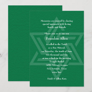 Convites Bar Mitzvah Estrela de David Green
