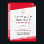 Convites BAR MITZVAH - estrela vermelha moderna e simples<br><div class="desc">por kat massard >> www.simplysweetPAPERIE.com << Um design simples, mas clássico, para a celebração do BAT MITZVAH do seu filho. Uau seus amigos e família com este pequeno número;D Configuração como modelo é simples você adicionar seus próprios detalhes, adicionar sua foto ou clicar no botão personalizar e você pode adicionar...</div>