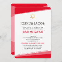 BAR MITZVAH - estrela vermelha moderna e simples