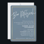Convites BAR MITZVAH - estrutura azul mínima mínima da cinz<br><div class="desc">por kat massard >> kat@simplysweetPAPERIE.com << Ame o design,  mas gostaria de ver algumas mudanças - outro esquema de cores,  produto,  adicionar uma foto ou adaptado para uma ocasião diferente - sem preocupações,  simplesmente me contacte por e-mail - estou feliz em ajudar! - - - -</div>