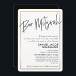 Convites BAR MITZVAH - estrutura simples e moderna de ouro<br><div class="desc">por kat massard >> kat@simplysweetPAPERIE.com << Ame o design,  mas gostaria de ver algumas mudanças - outro esquema de cores,  produto,  adicionar uma foto ou adaptado para uma ocasião diferente - sem preocupações,  simplesmente me contacte por e-mail - estou feliz em ajudar! - - - -</div>