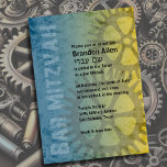 Convites Bar Mitzvah Industrial Sua Cor com Amarelo<br><div class="desc">Conjuntos de convites para o bar Mitzvah e Bat Mitzvah desenhados por Umua. Impresso e enviado pela Zazzle ou seus parceiros.</div>