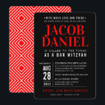 Convites BAR MITZVAH - Invit vermelho preto da pilha geomét<br><div class="desc">por kat massard >> WWW.SIMPLYSWEETPAPERIE.COM <<< - - - - - - - - - - - CONTATE ME para ajudar a equilibrar seu tipo perfeitamente Adore o design, mas gostaria de ver algumas mudanças - outro esquema de cores, produto, adicionar uma foto ou adaptado para uma ocasião diferente -...</div>