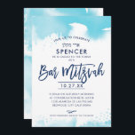 Convites BAR MITZVAH INVITE Aqua aqua aqua, com letra manua<br><div class="desc">por kat massard >> kat@simplysweetPAPERIE.com <<< Um super legal e moderno design de convite para o BAR do seu filho MITZVAH TIP :: 1. Para alterar/mover gráficos e fontes e adicionar mais texto - pressione o botão "personalizar". - - - - - - - - - - - - -...</div>