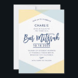Convites BAR MITZVAH INVITE marinho amarelo- com letras man<br><div class="desc">por kat massard >> kat@simplysweetPAPERIE.com <<< Um super legal e moderno design de convite para o BAR do seu filho MITZVAH TIP :: 1. Para alterar/mover gráficos e fontes e adicionar mais texto - pressione o botão "personalizar". - - - - - - - - - - - - -...</div>