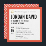Convites BAR MITZVAH - laranja-tipografia moderna simples<br><div class="desc">por kat massard >> kat@simplysweetPAPERIE.com << CONTACT ME para texto personalizado ou para adicionar quaisquer linhas em Hebraico Ame o design, mas gostaria de ver algumas mudanças - outro esquema de cores, produto, adicionar uma foto ou adaptado para uma ocasião diferente - sem preocupações me contate - estou feliz em...</div>