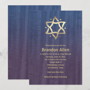Convites Bar Mitzvah Manteve Madeira Azul Plum Dourado Estr