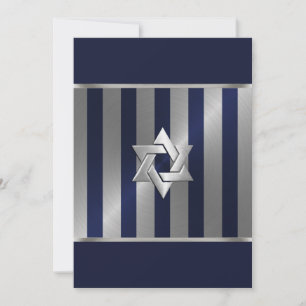 Convites Bar Mitzvah Marinho e estrela da distribuição de