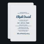Convites Bar Mitzvah Modern e Simples<br><div class="desc">Esta design é composta por uma escrita cursiva lúdica contrabalançada pela simples tipografia san serif. Esta design é moderna e simples. Disponível aqui: http://www.zazzle.com/store/selectpartysupplies</div>