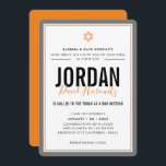 Convites BAR MITZVAH, moderna estrela, cinza laranja simple<br><div class="desc">por kat massard >> kat@simplysweetPAPERIE.com << CONTACT ME para texto personalizado ou para adicionar quaisquer linhas em Hebraico Ame o design, mas gostaria de ver algumas mudanças - outro esquema de cores, produto, adicionar uma foto ou adaptado para uma ocasião diferente - sem preocupações me contate - estou feliz em...</div>