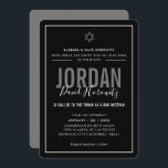 Convites BAR MITZVAH moderno astro rapaz preto branco simpl<br><div class="desc">por kat massard >> kat@simplysweetPAPERIE.com << CONTACT ME para texto personalizado ou para adicionar quaisquer linhas em Hebraico Ame o design, mas gostaria de ver algumas mudanças - outro esquema de cores, produto, adicionar uma foto ou adaptado para uma ocasião diferente - sem preocupações me contate - estou feliz em...</div>