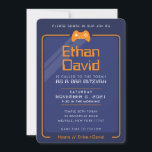 Convites BAR MITZVAH moderno controle de jogos marinho lara<br><div class="desc">por kat massard >> WWW.SIMPLYSWEETPAPERIE.COM << - - - - - - - - - - - - - - - - - - - - - - - - - O design perfeito para um BAR "Jogar Pensado" ou para a celebração BAT MITZVAH Ame o design, mas gostaria de...</div>