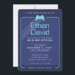 Convites BAR MITZVAH moderno controles de jogos marinho aqu<br><div class="desc">por kat massard >> WWW.SIMPLYSWEETPAPERIE.COM << - - - - - - - - - - - - - - - - - - - - - - - - - O design perfeito para um BAR "Jogar Pensado" ou para a celebração BAT MITZVAH Ame o design, mas gostaria de...</div>