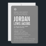 Convites BAR MITZVAH moderno estrela cinza branco simples<br><div class="desc">por kat massard >> kat@simplysweetPAPERIE.com << CONTACT ME para texto personalizado ou para adicionar quaisquer linhas em Hebraico Ame o design, mas gostaria de ver algumas mudanças - outro esquema de cores, produto, adicionar uma foto ou adaptado para uma ocasião diferente - sem preocupações me contate - estou feliz em...</div>