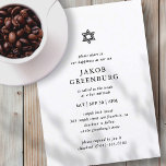 Convites Bar Mitzvah Moderno Simples Elegante Minimalista<br><div class="desc">Design é composto por tipografia sans serif e por tipografia cursiva de escrita lúdica sobre um fundo simples. Disponível aqui: http://www.zazzle.com/store/selectpartysupplies</div>