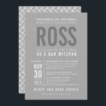 Convites BAR MITZVAH moderno tipo de bloco negrito cinza ci<br><div class="desc">por kat massard >> WWW.SIMPLYSWEETPAPERIE.COM <<< - - - - - - - - - - - CONTATE ME para ajudar a equilibrar seu tipo perfeitamente Adore o design, mas gostaria de ver algumas mudanças - outro esquema de cores, produto, adicionar uma foto ou adaptado para uma ocasião diferente -...</div>