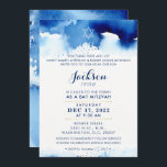 Convites BAR MITZVAH na moda azul-aquarela moderno hebraico<br><div class="desc">pelo kat massard >> kat@simplysweetPAPERIE.com <<< - - - - - - - - - - - - - - - - - - - - - - - - - - - - - - - - - - - - - - - - - - - - -...</div>