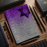Convites Bar Mitzvah Na moda Purple Star de David Ombre<br><div class="desc">Bar Mitzvah Na moda Purple Star de David Ombre Bar Mitzvah e conjuntos de convites Bat Mitzvah projetados por Umua. Impresso e enviado pela Zazzle ou seus parceiros.</div>