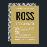 Convites BAR MITZVAH negrito moderno tipo de bloco plano ou<br><div class="desc">por kat massard >> WWW.SIMPLYSWEETPAPERIE.COM <<< - - - - - - - - - - - CONTATE ME para ajudar a equilibrar seu tipo perfeitamente Adore o design, mas gostaria de ver algumas mudanças - outro esquema de cores, produto, adicionar uma foto ou adaptado para uma ocasião diferente -...</div>