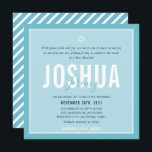 Convites BAR MITZVAH nome moderno brilhante céu azul<br><div class="desc">por kat massard >> kat@simplysweetPAPERIE.com << CONTACT ME para texto personalizado ou para adicionar quaisquer linhas em Hebraico Ame o design, mas gostaria de ver algumas mudanças - outro esquema de cores, produto, adicionar uma foto ou adaptado para uma ocasião diferente - sem preocupações me contate - estou feliz em...</div>