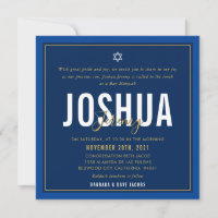 BAR MITZVAH nome moderno marinho ouro azul