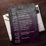 Convites Bar Mitzvah Ombre Grunge Plum<br><div class="desc">Conjuntos de convites para o bar Mitzvah e Bat Mitzvah desenhados por Umua. Impresso e enviado pela Zazzle ou seus parceiros.</div>