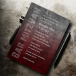 Convites Bar Mitzvah Ombre Grunge Vermelho<br><div class="desc">Bar Mitzvah Ombre Grunge Red Bar Mitzvah e conjuntos de convites Bat Mitzvah projetados por Umua. Impresso e enviado pela Zazzle ou seus parceiros.</div>