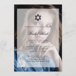 Convites Bar Mitzvah ou Bat Mitzvah| Sobrepor com foto